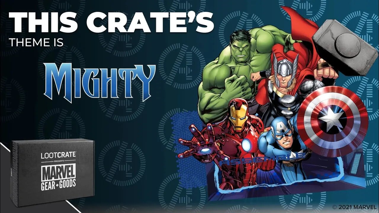 Unboxing the Loot Crate Marvel Gear + Goods Sept 2021 Mighty Avengers theme box - It arrived in Dec!