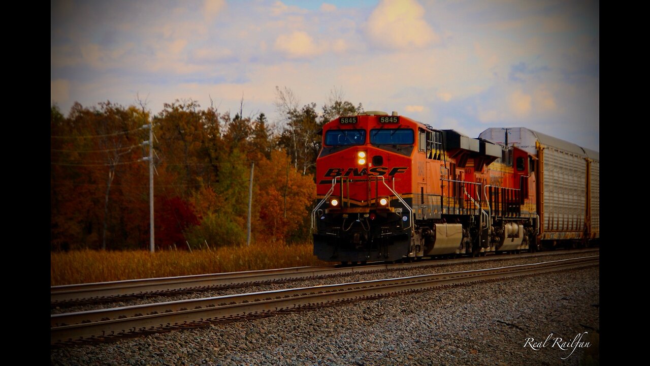 Autumn Colors and BNSF Near Staples, Minnesota on Staples Sub