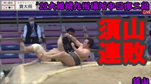 序二段･須山悔しい２敗目【'22大相撲九州場所/速報一口解説】