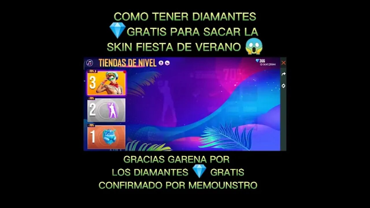 Como Tener Diamantes Gratis Para Sacar La Skin Fiesta de verano / Free Fire