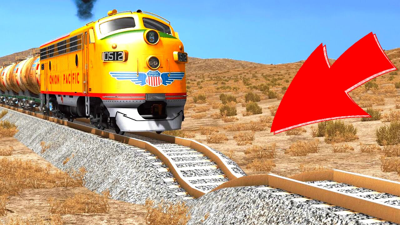 Trains vs Potholes – BeamNG.Drive
