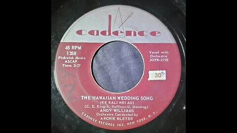 Andy Williams – The Hawaiian Wedding Song (Ke Kali Nei Au)