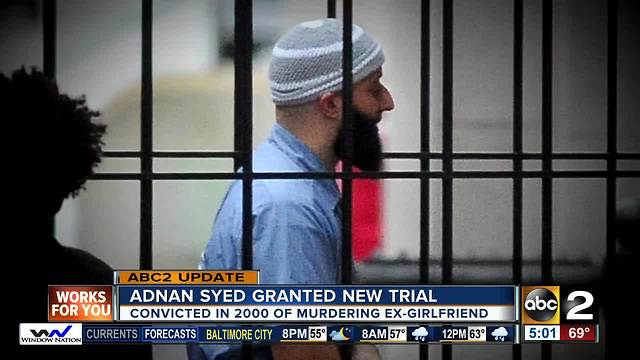 Appeals judges say Adnan Syed, subject of 'Serial' podcast, entitled to new trial