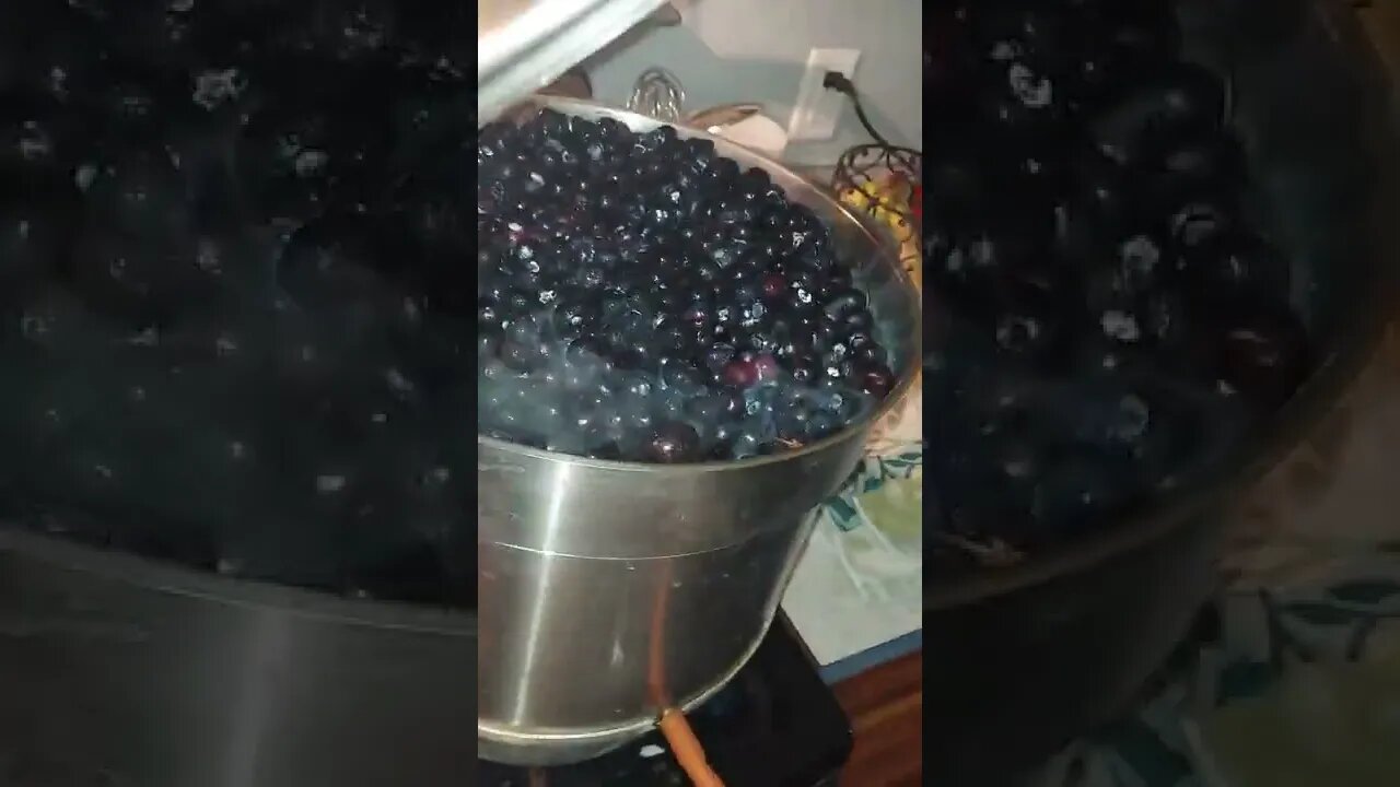 Making Cherry & Blueberry Juice With A Steam Juicer