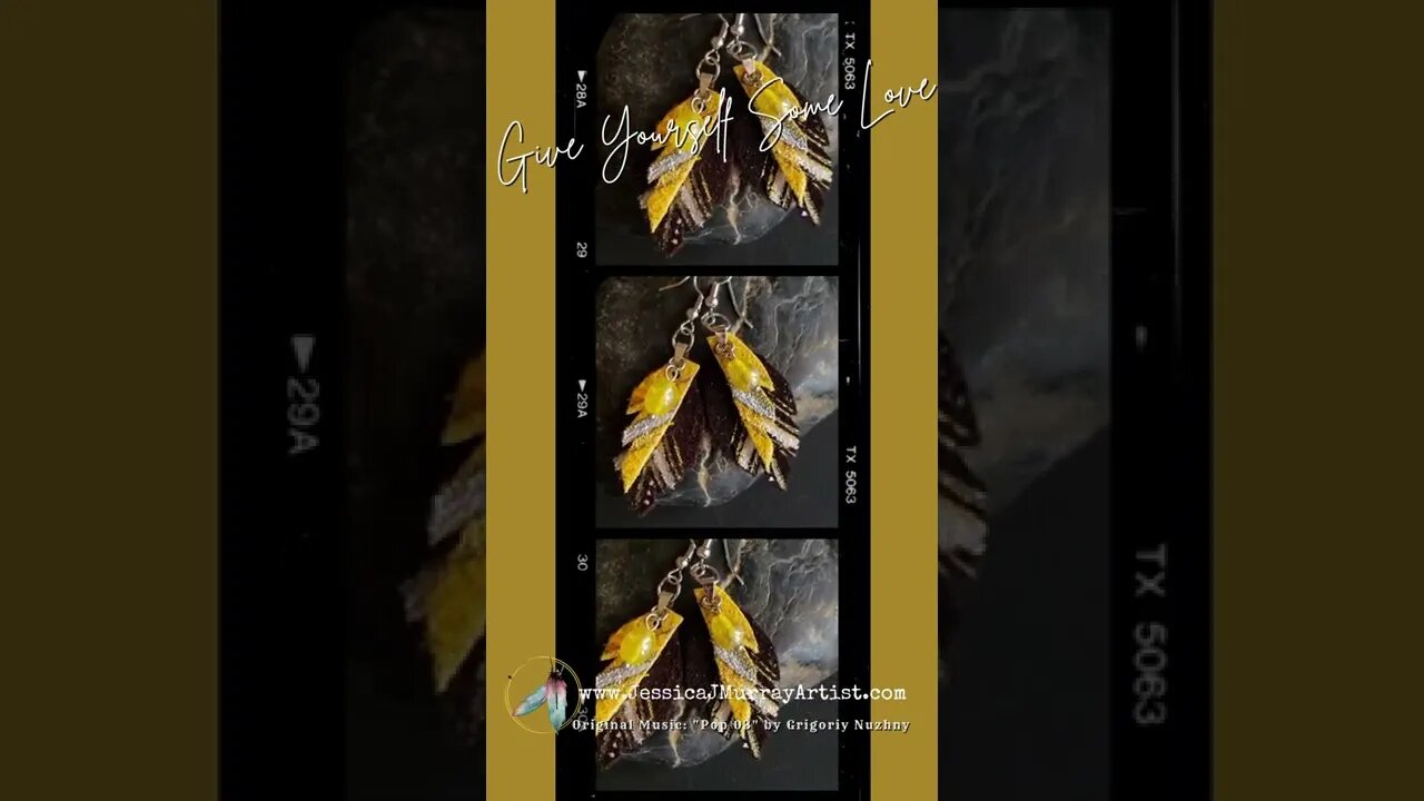 DARING, 1 inch, leather feather earrings