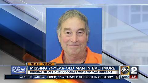 Missing 71-year-old man in Baltimore