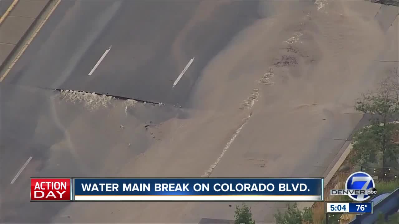 S. Colorado Blvd water main break repaired, Southbound lanes still closed for repaving