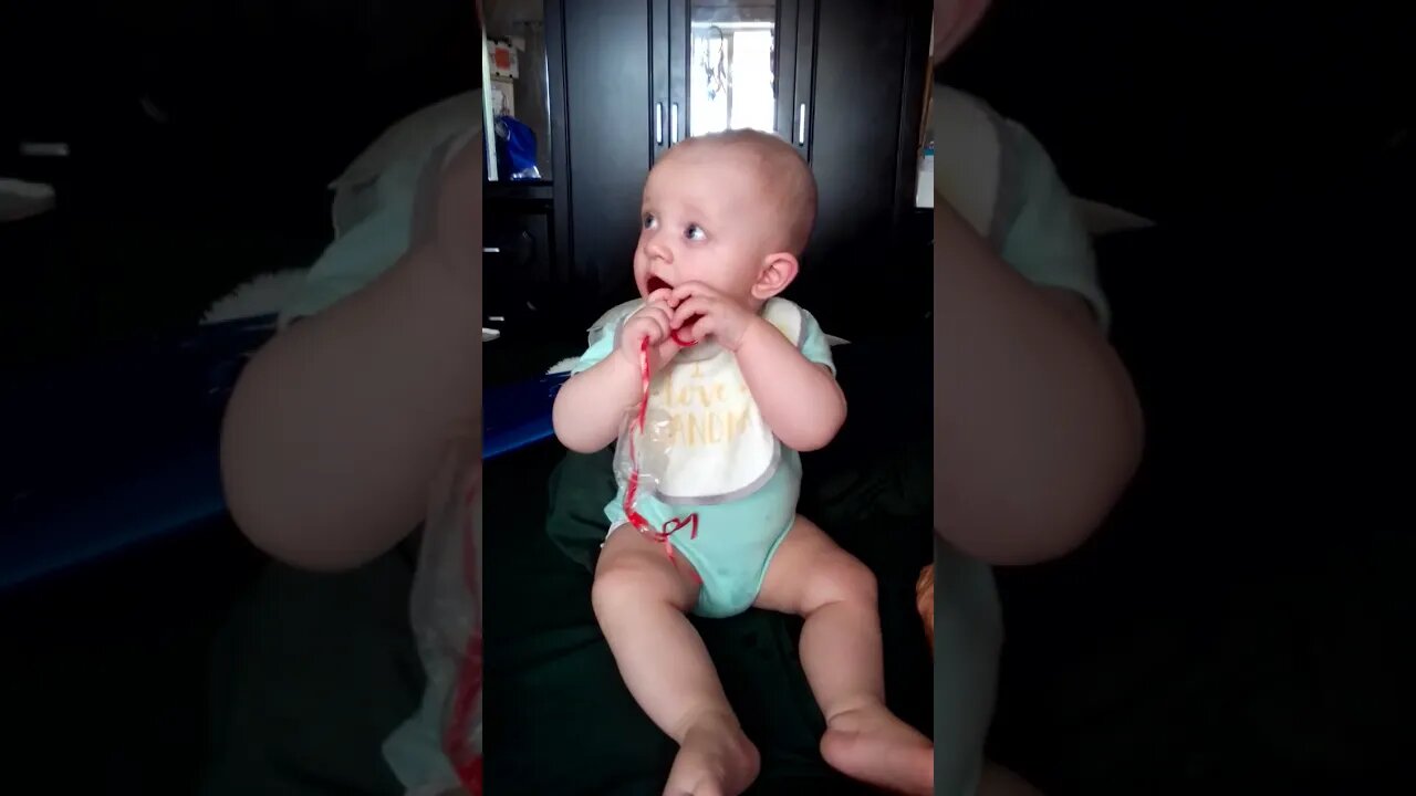 Cute Baby Boy Eating Sweet Rock Candy Dummy