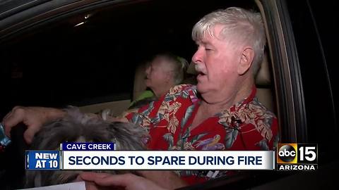 Six dogs, 3 people escape from burning Cave Creek home