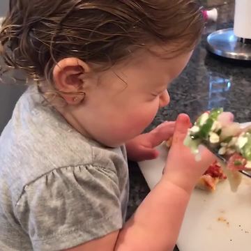 Little Girl Loves Pizza And Hates Veggies