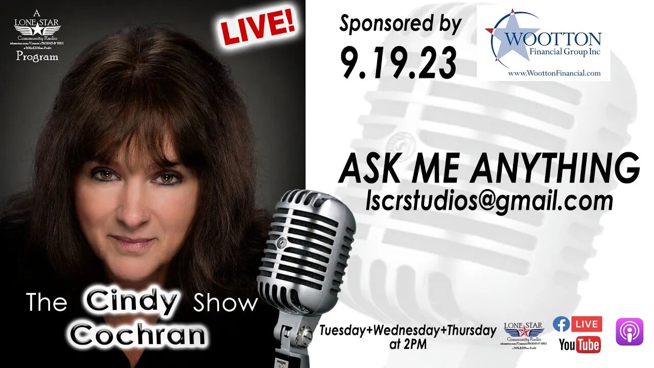 9.19.23 - Ask Me Anything! - The Cindy Cochran show on Lone Star Community Radio