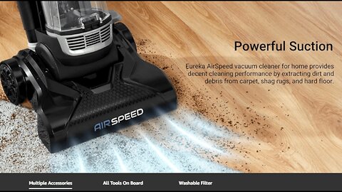 Eureka Airspeed Ultra-Lightweight Compact Bagless Upright Vacuum Cleaner