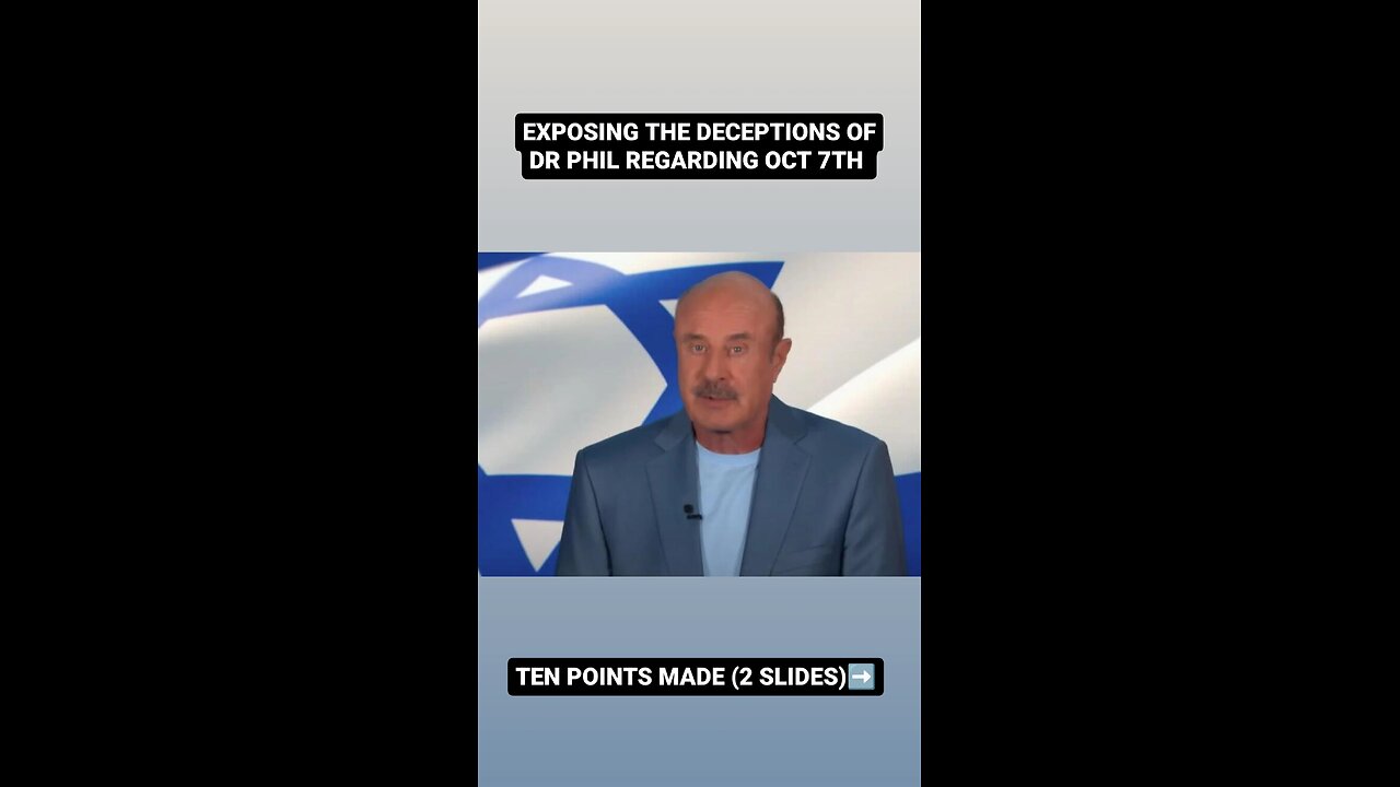 Exposing Dr Phil for his take on OCTOBER 7th 🇵🇸🇮🇱