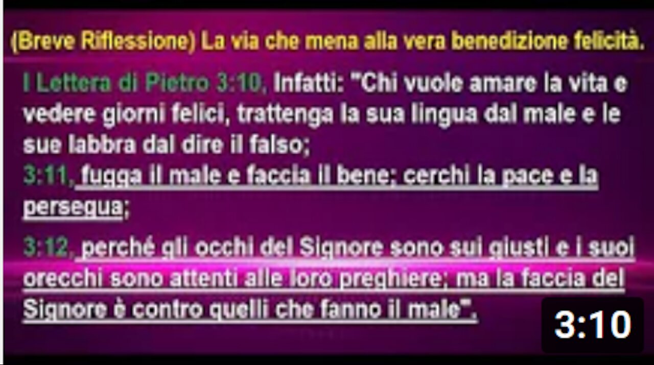 La via che conduce alla vera benedizione felicità.