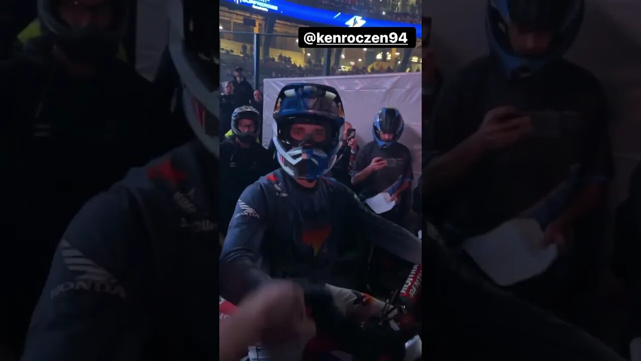 Fist bump with Ken Roczen at Anaheim 1 opening ceremonies #youtubeshorts #dirtbikes #shorts