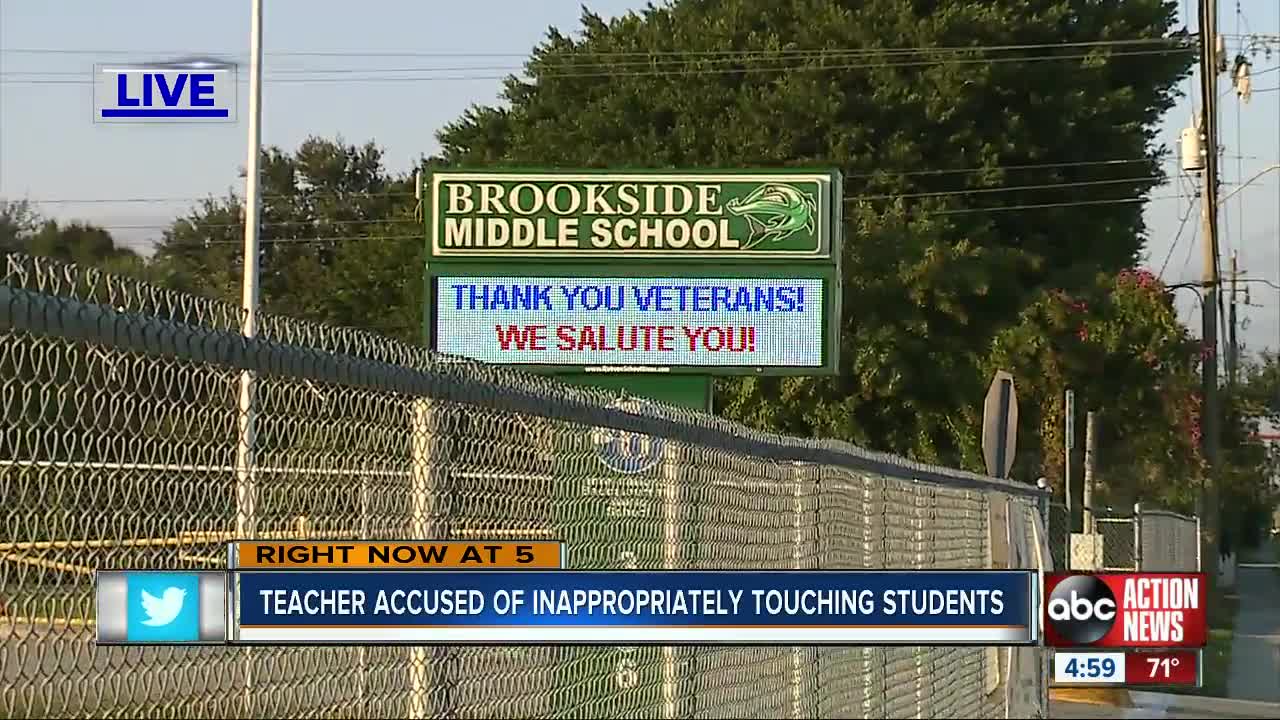 Sarasota middle school teacher arrested for inappropriately touching students