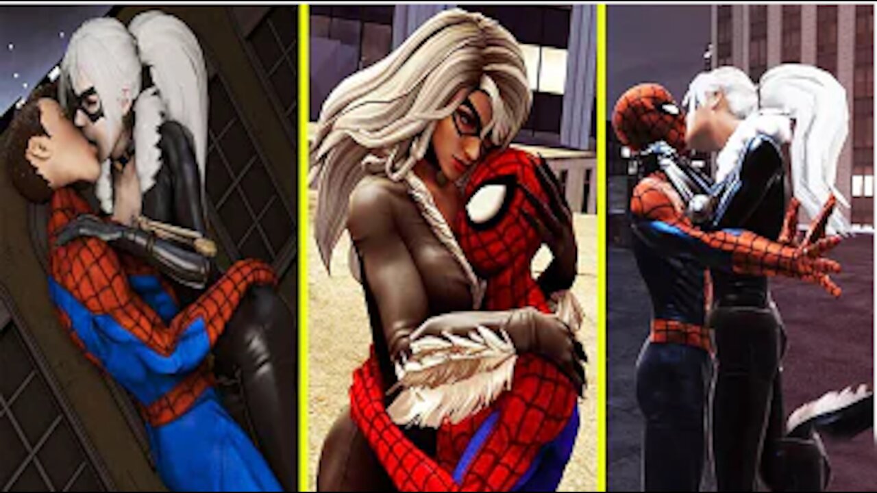 Spider Man & Black Cat's All Kiss, Hug, Proposed, Sleep Together & Romance Scenes Marvel's Avengers