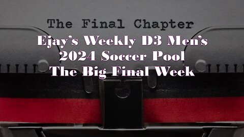 EJay’s Weekly Men’s D3 Pool - The Final Week