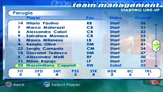 FIFA 2001 Perugia Overall Player Ratings