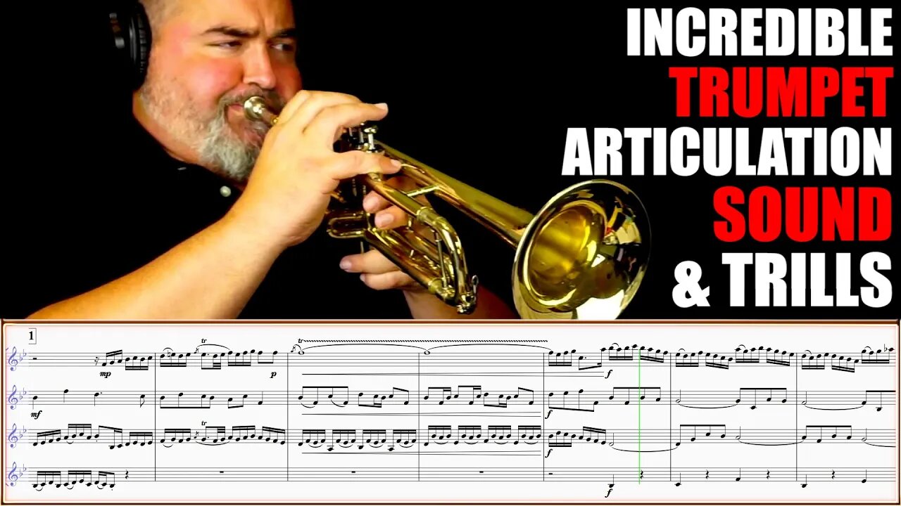 INCREDIBLE TRUMPET ARTICUALTION & SOUND "Little Fugue in G Minor" by J.S.Bach Sheet Music Play Along