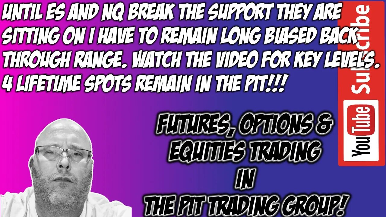 Until The ES & NQ Break Support I Remain Long Biased Through Range - Premarket Trade Plan - The Pit