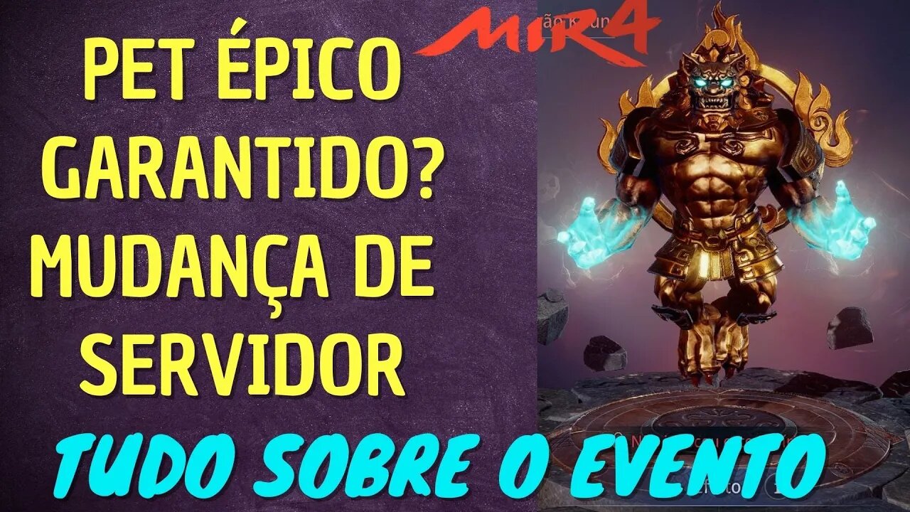 MIR4 NAO PEQUE MAIS PK, PET EPICO GARANTIDO, MIGRAR DE SERVIDOR