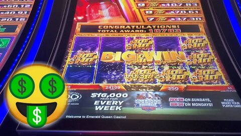 MULTIPLE FREE SPIN ON PEPPER PAYS * SMALL PAYOUT😱 EMERALD QUEEN HOTEL AND CASINO TACOMA, WASHINGTON
