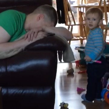A Toddler Wants Her Father To Change Her Diaper