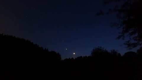 the moon is descending to the horizon. Dartmoor. nightlapse 22nd May 2023