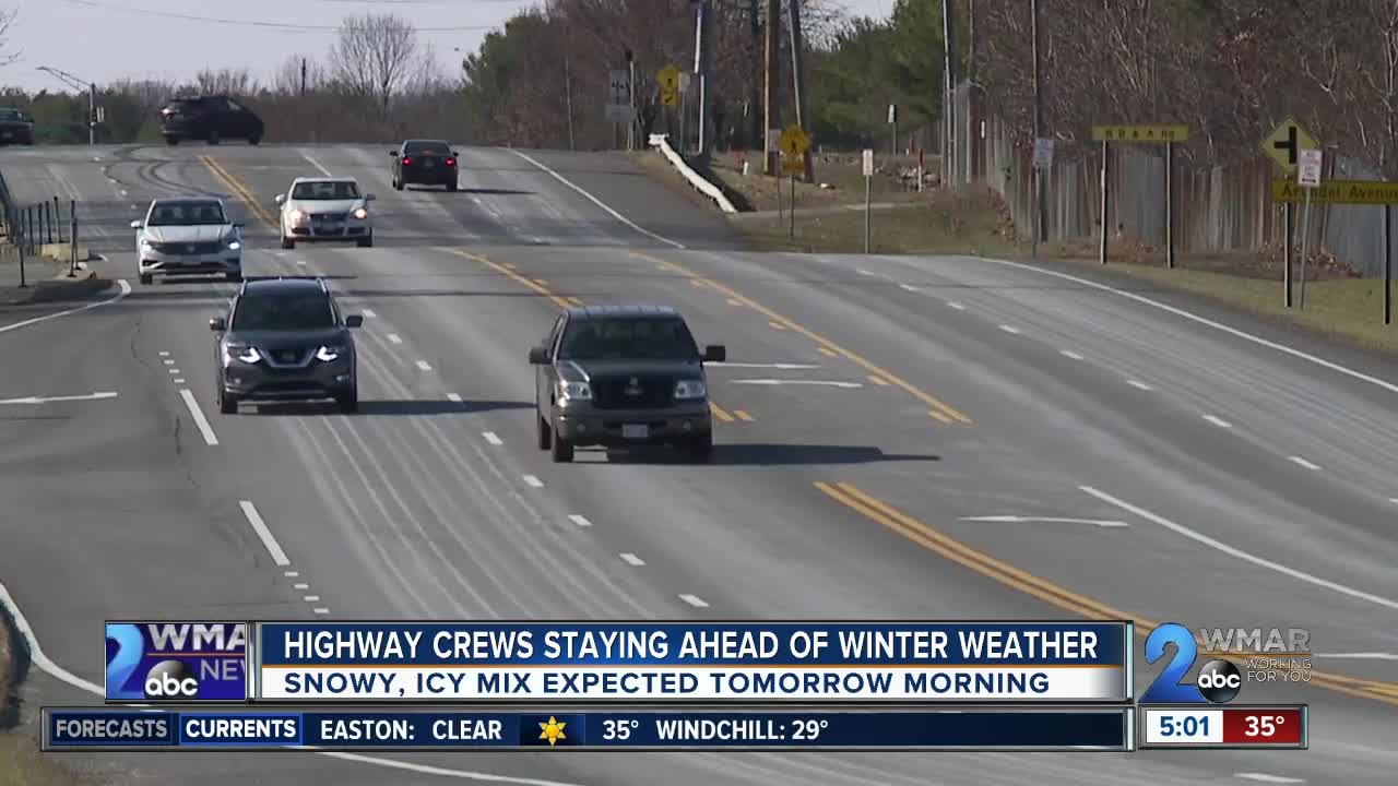 Highway crews staying ahead of winter weather