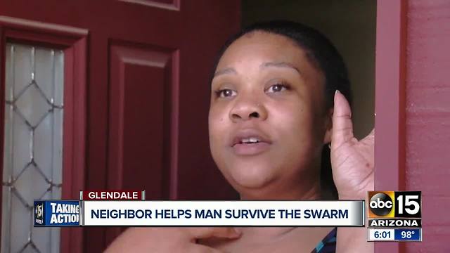 Woman comes to aid of neighbor stung by bees in Glendale