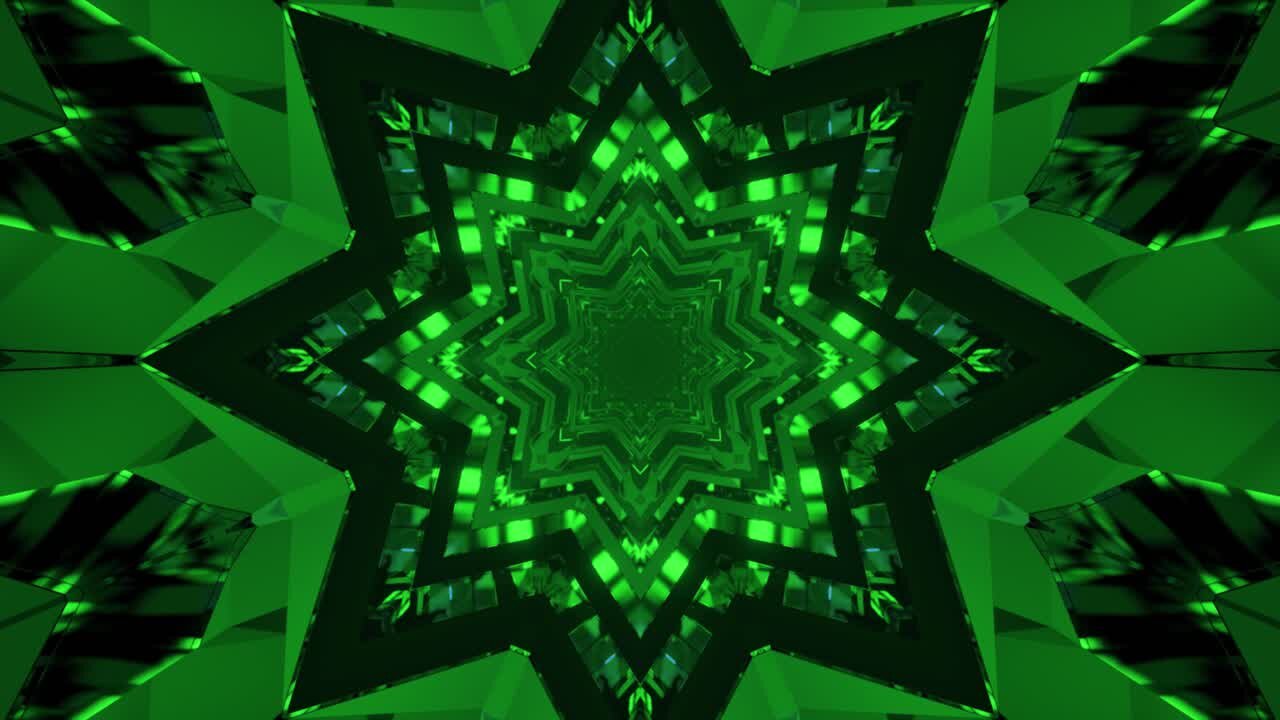 FREE background video vj loop | glowing green star visual vj loop