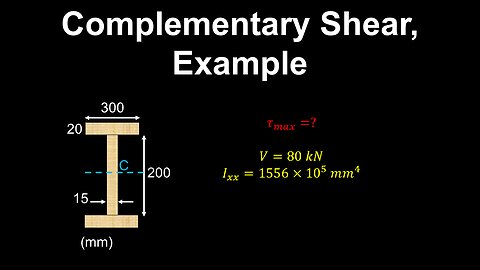 Complementary Shear, Composite Section, Example - Structural Engineering