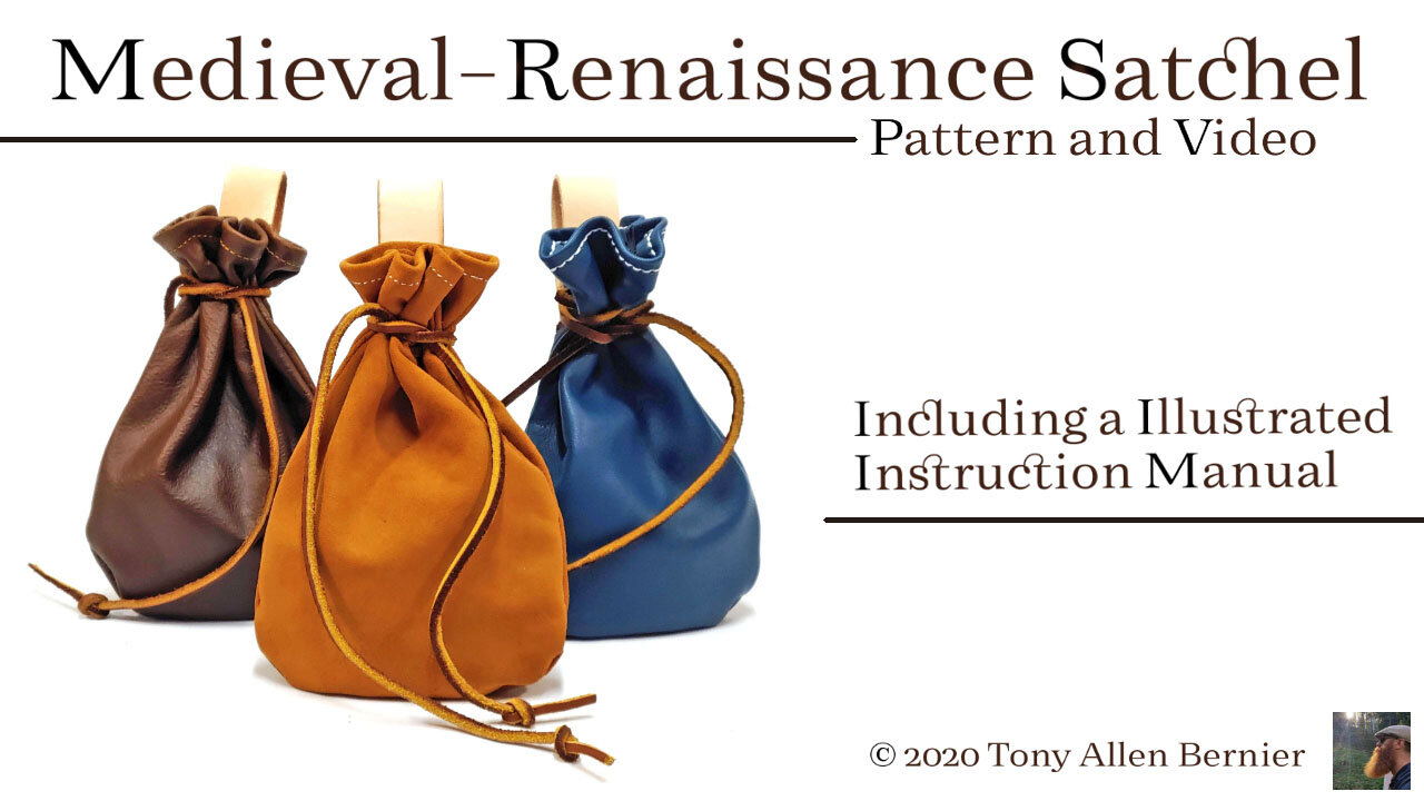 How to make a leather Pouch - Medieval / Renaissance Satchel, leather pattern