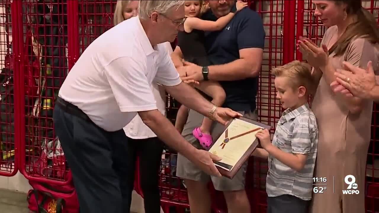 6-year-old boy honored by Loveland-Symmes emergency responders for saving his drowning cousin