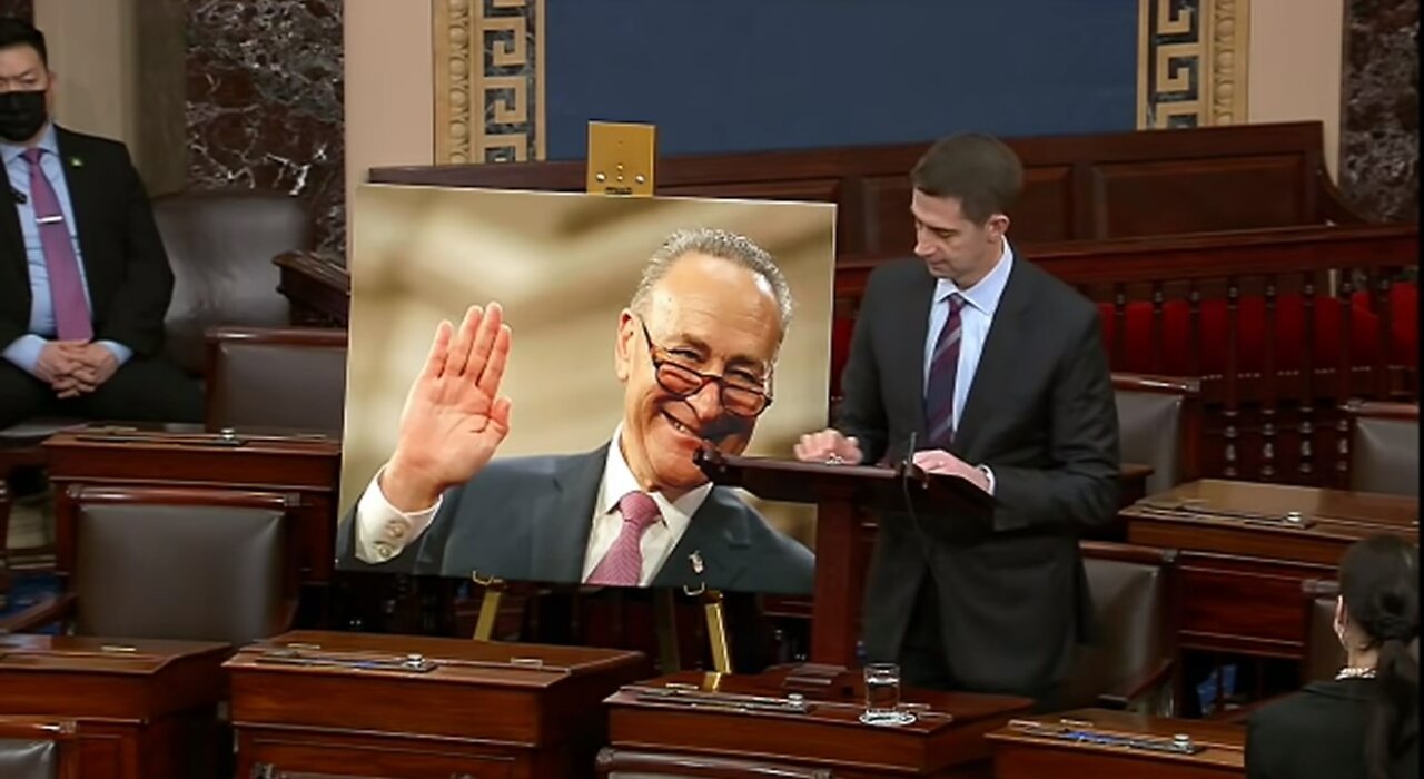 Tom Cotton Reads Schumer Speech Verbatim Against Nuking Filibuster Jan 2022