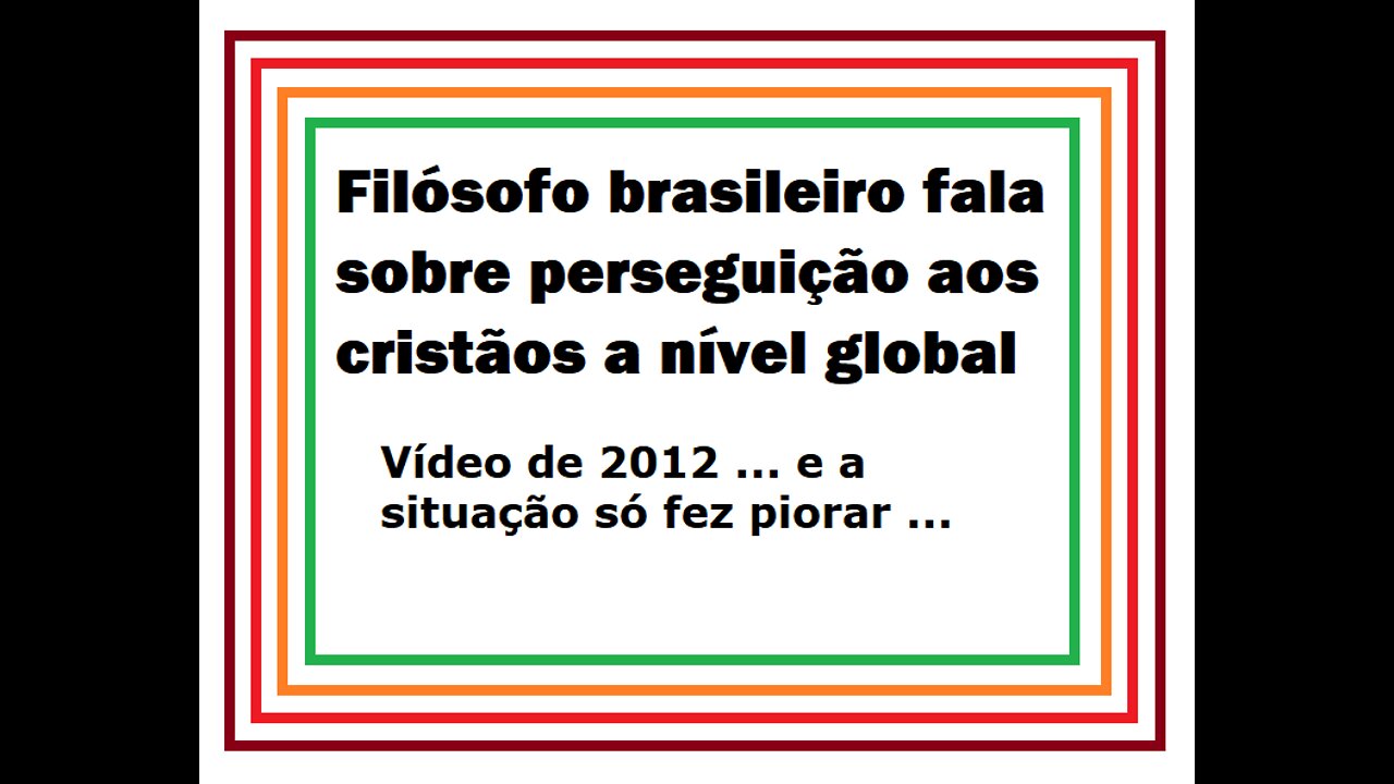 Filósofo brasileiro fala sobre a perseguição aos cristãos a nível global