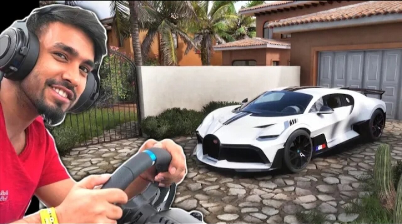 Driving buggati Divo real steering wheel Techno gamerz rihan gaming