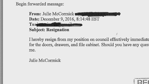 Councilwoman who sent resignation still goes to meetings