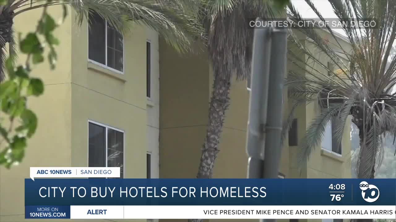 City set to buy hotels for homeless