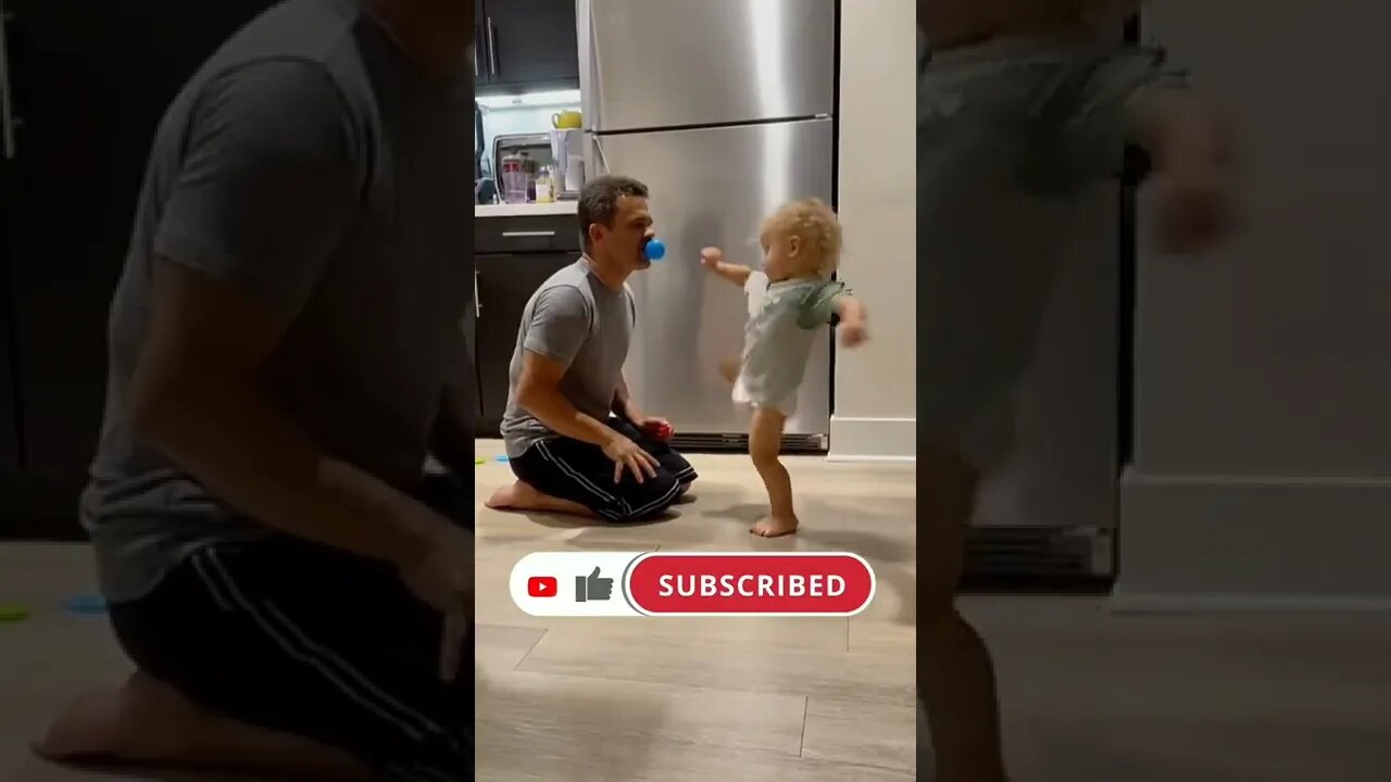 Best cute baby learn karate from dad 2022 viral video,funny moment baby,#shorts #baby #funny #2022