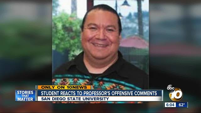 Student reacts to professor's racist comments