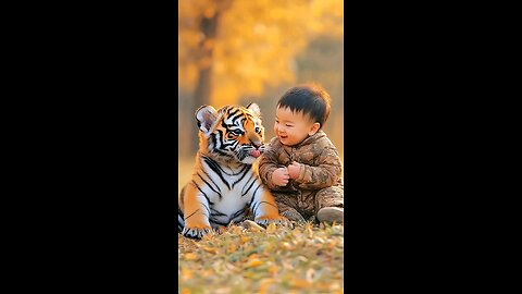 tiger love for boy / tiger ka karnama /. animal love 💕// tiger 🐅 #the_boy_011