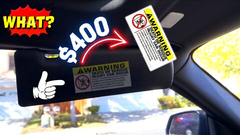 How to Remove the Sun Visor Warning Sticker for $7