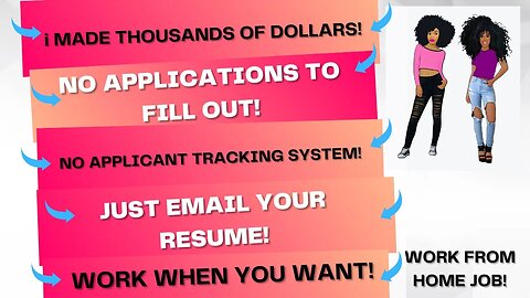 I Made Thousands Of Dollars No Applications No Applicant Tracking System Work From Home Job WFH Job