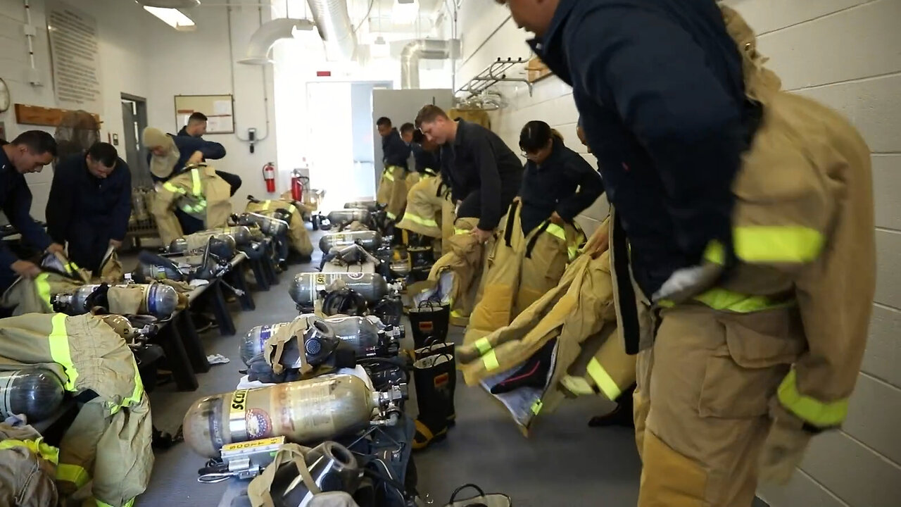 Joint Task Force-Red Hill roving security and fire watch personnel conduct firefighting training