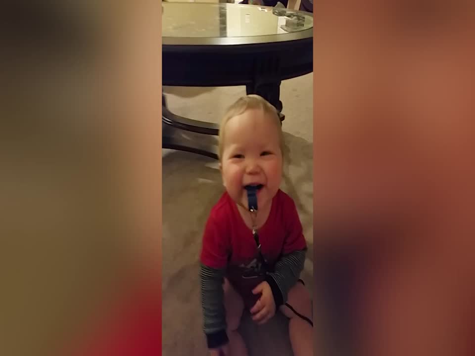 Baby Cracks Up at The Sound of His Whistle