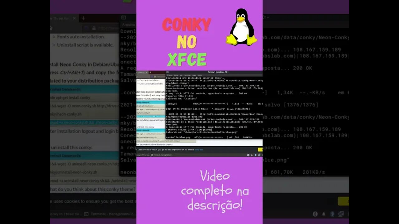 Instalar Neon Conky no XFCE #Shorts