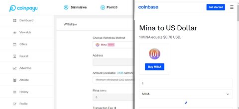 How To Get Free Mina MINA Cryptocurrency Paid To Click At Coinpayu And Instant Withdraw