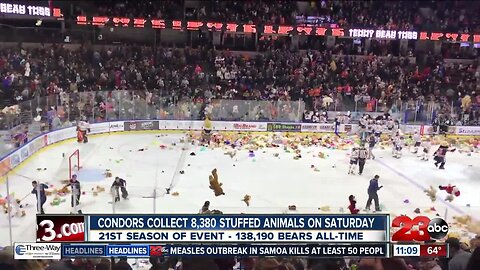 Bakersfield Condors collect 8,380 stuffed animals